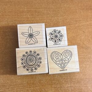 Stampin' Up! Wooden Stamps with Floral‎ and Heart Patterns